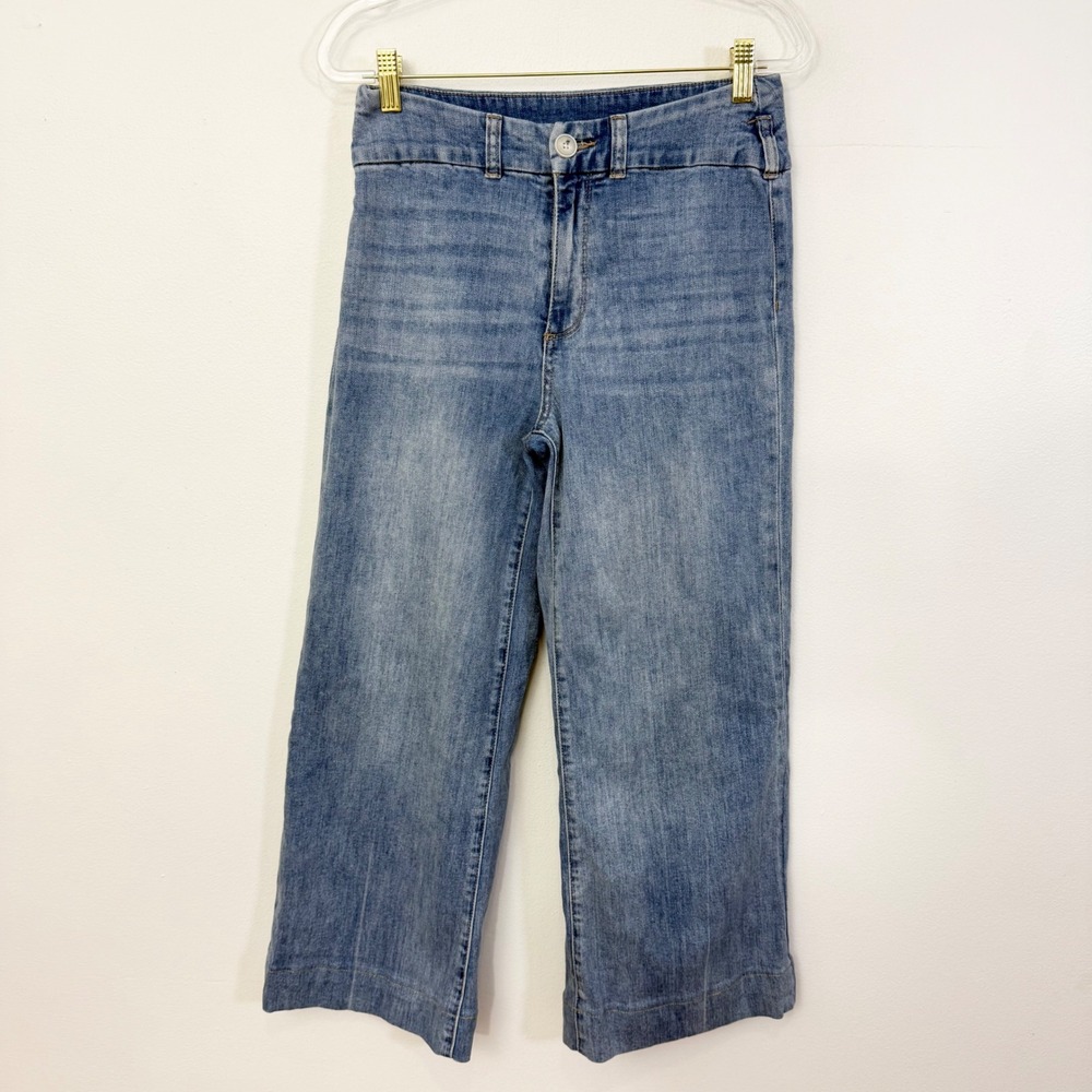 Paige Sutton Curved Waistband High Rise Wide Leg Jeans Size 28